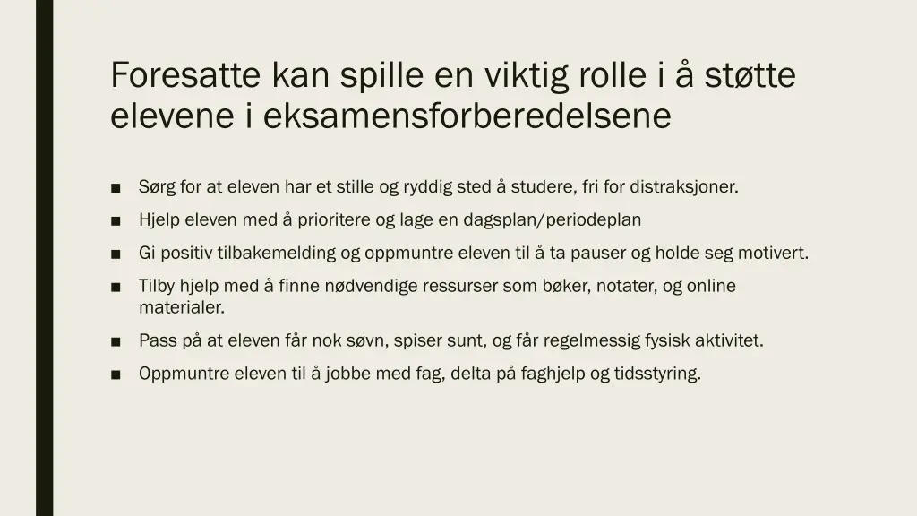 foresatte kan spille en viktig rolle