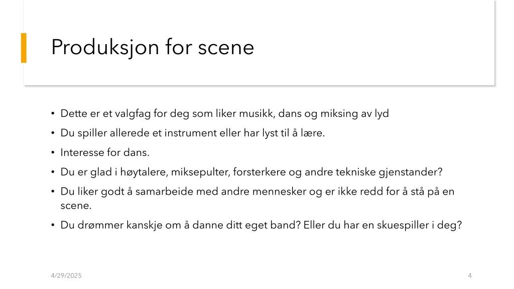 produksjon for scene