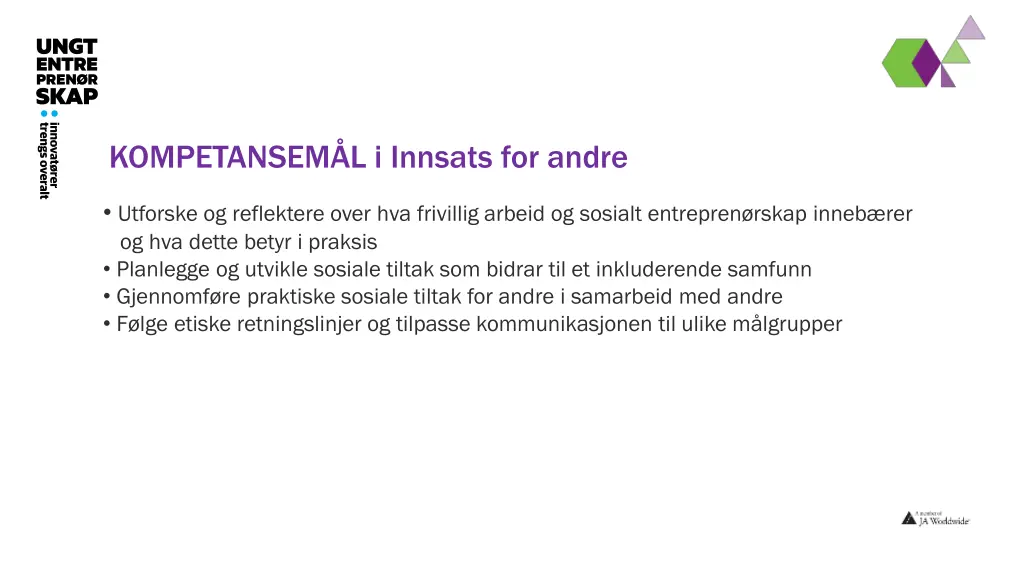 kompetansem l i innsats for andre