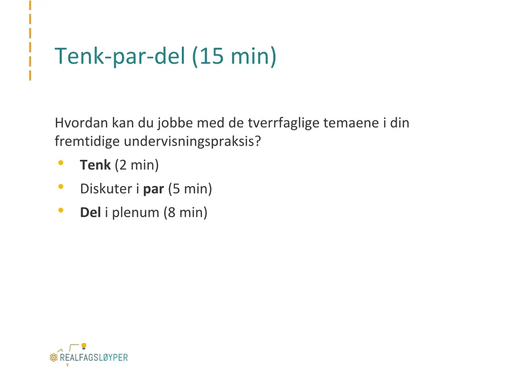 tenk par del 15 min