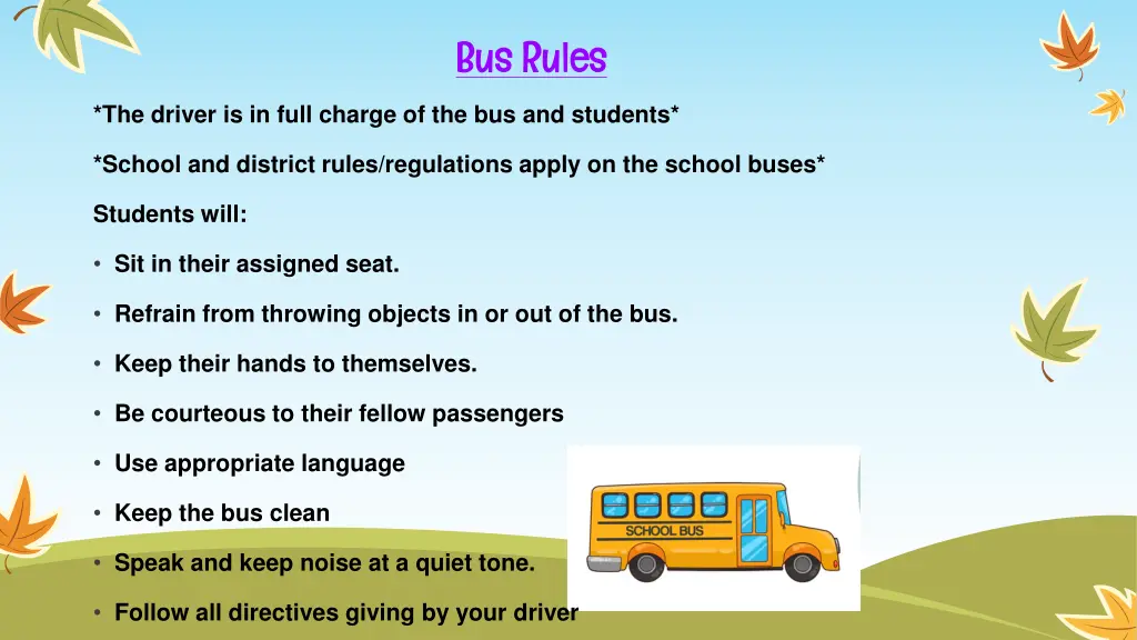 bus rules bus rules
