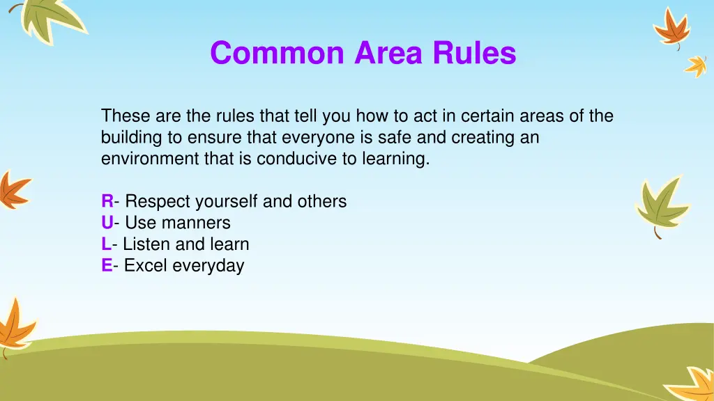 common area rules