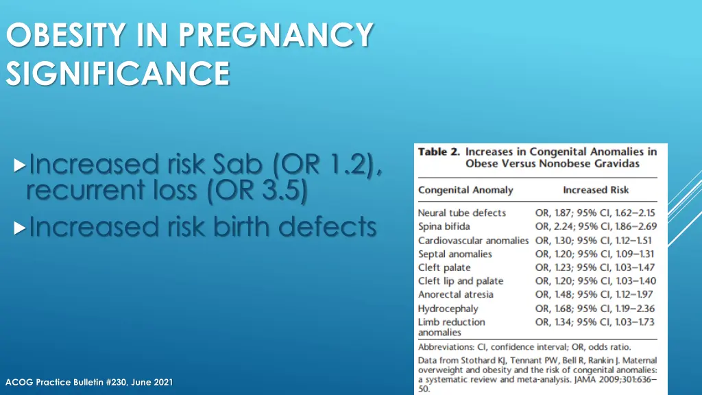 obesity in pregnancy significance