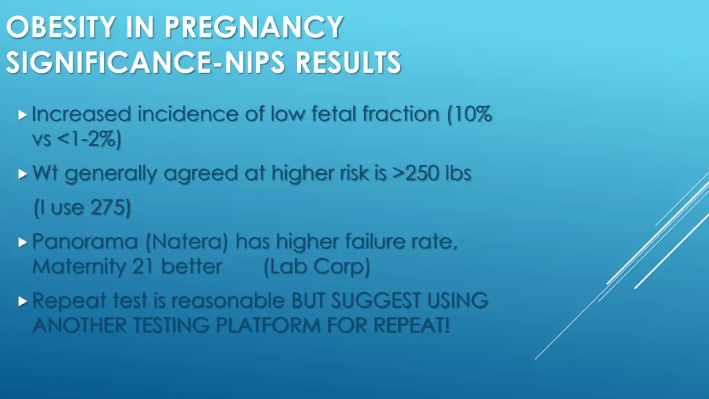 obesity in pregnancy significance nips results