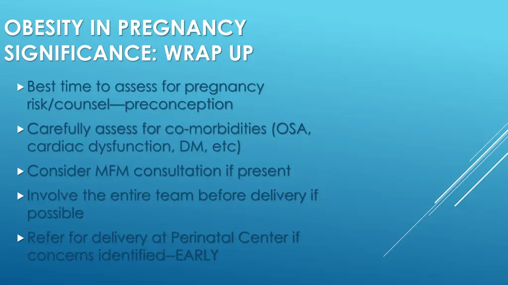 obesity in pregnancy significance wrap up