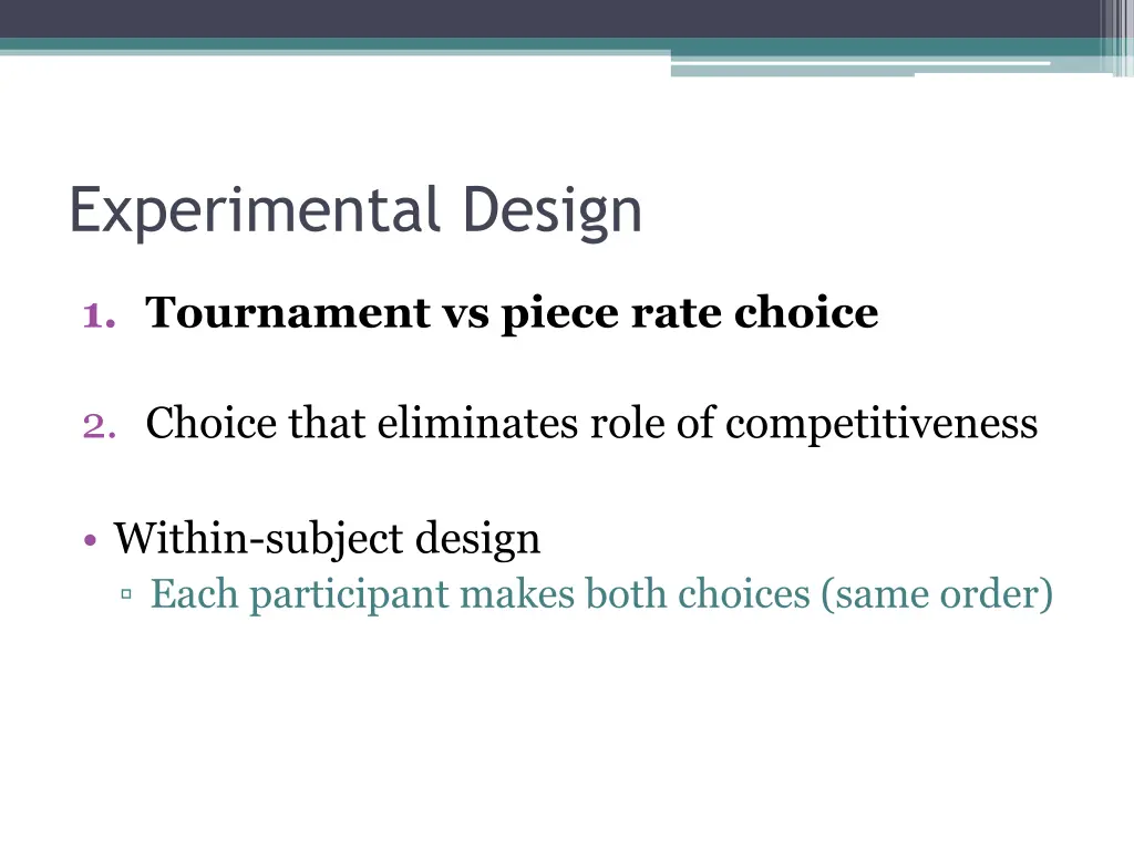 experimental design