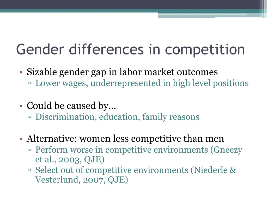 gender differences in competition