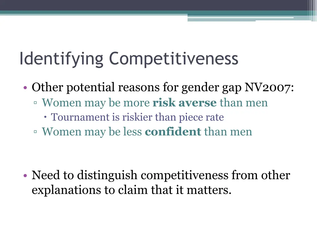 identifying competitiveness