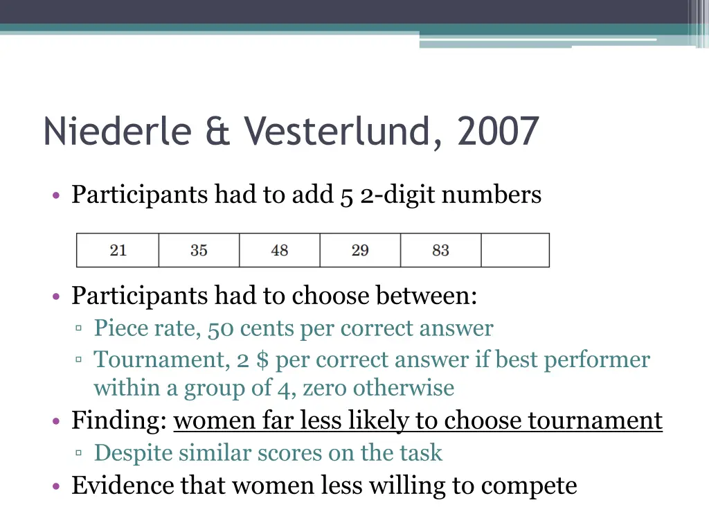 niederle vesterlund 2007