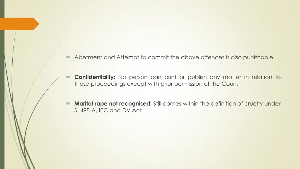 abetment and attempt to commit the above offences