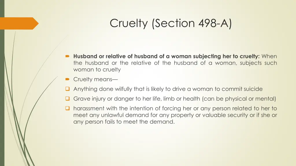 cruelty section 498 a