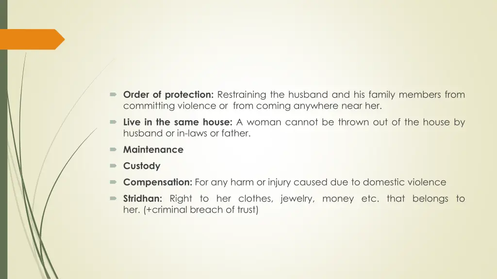 order of protection restraining the husband