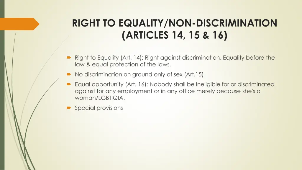 right to equality non discrimination articles