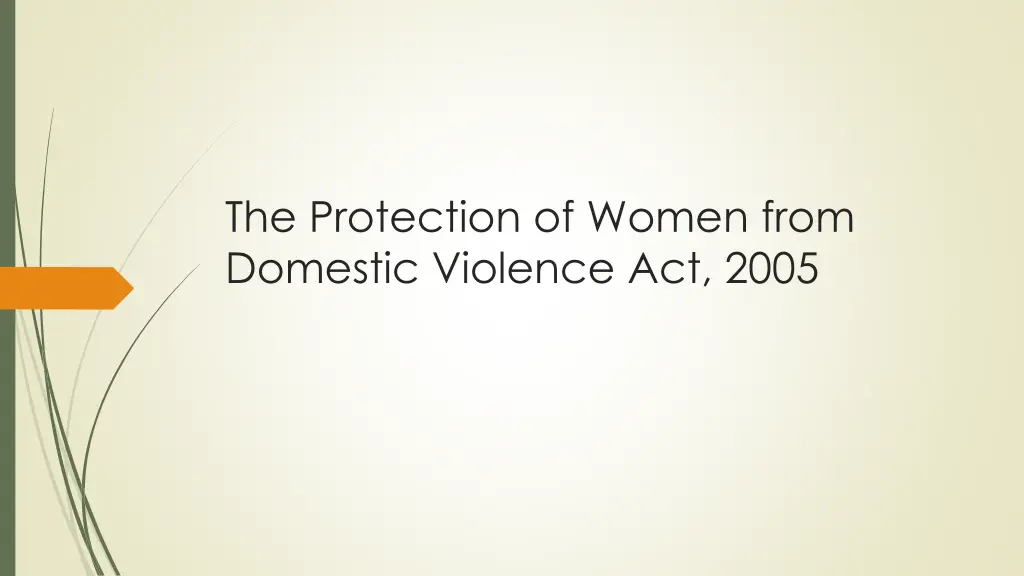 the protection of women from domestic violence