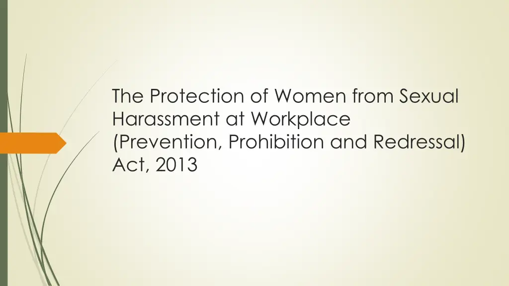 the protection of women from sexual harassment
