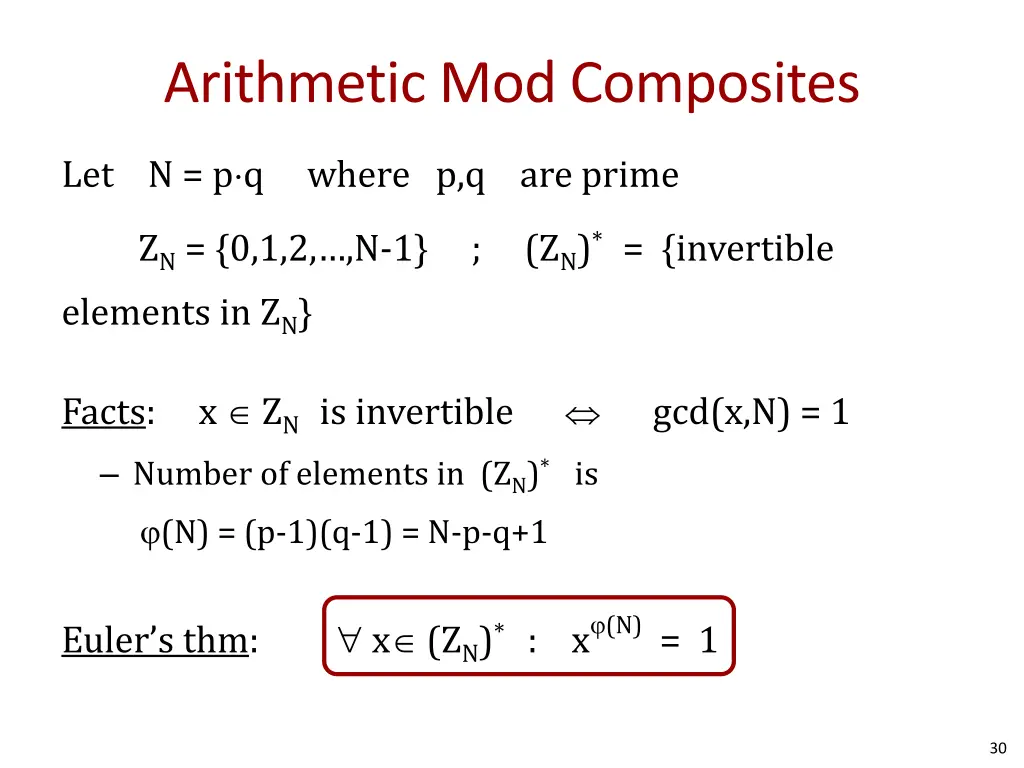 arithmetic mod composites