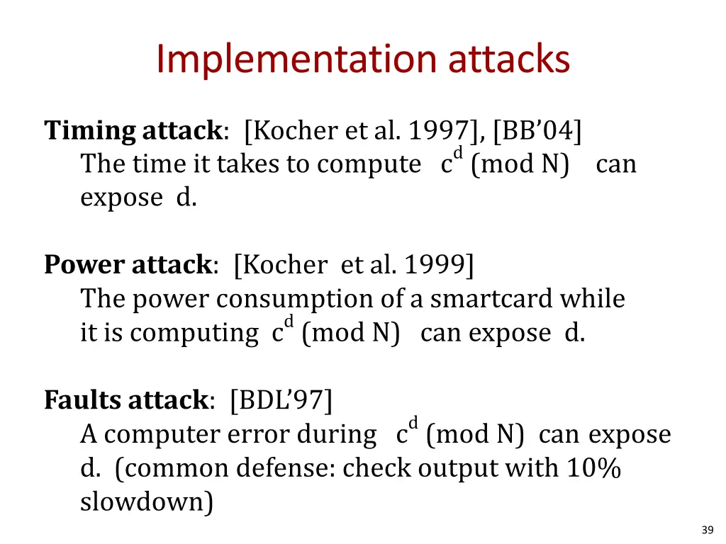 implementation attacks