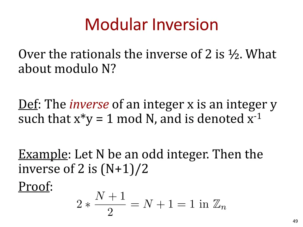 modular inversion