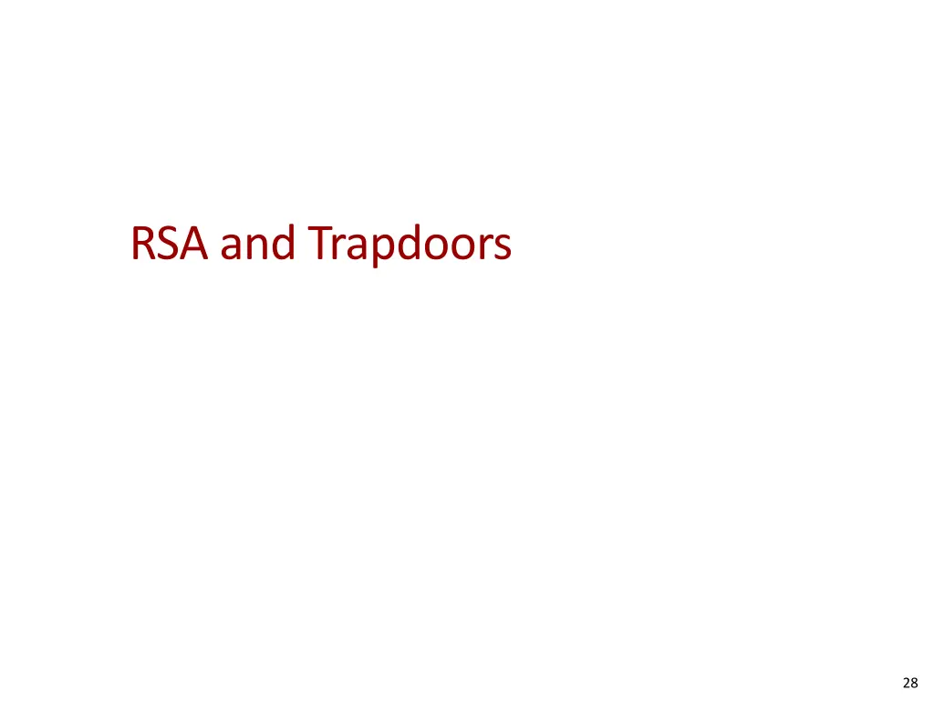 rsa and trapdoors