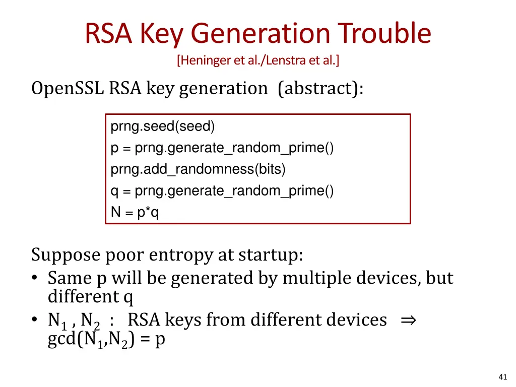 rsa key generation trouble heninger et al lenstra