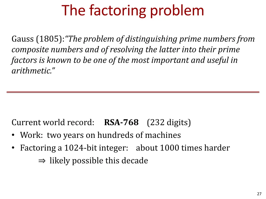 the factoring problem