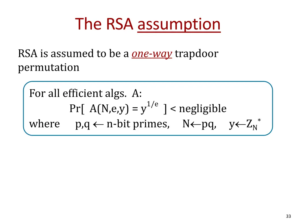 the rsa assumption
