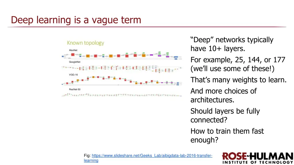 deep learning is a vague term