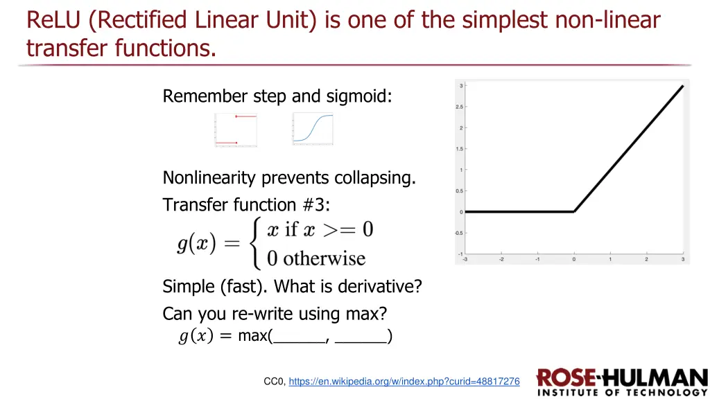 relu rectified linear unit is one of the simplest