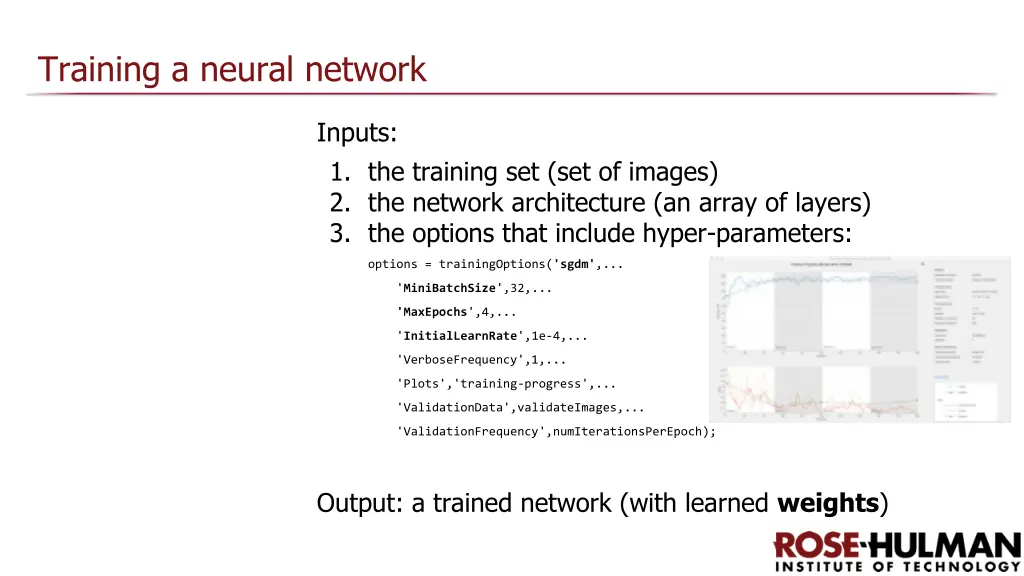 training a neural network