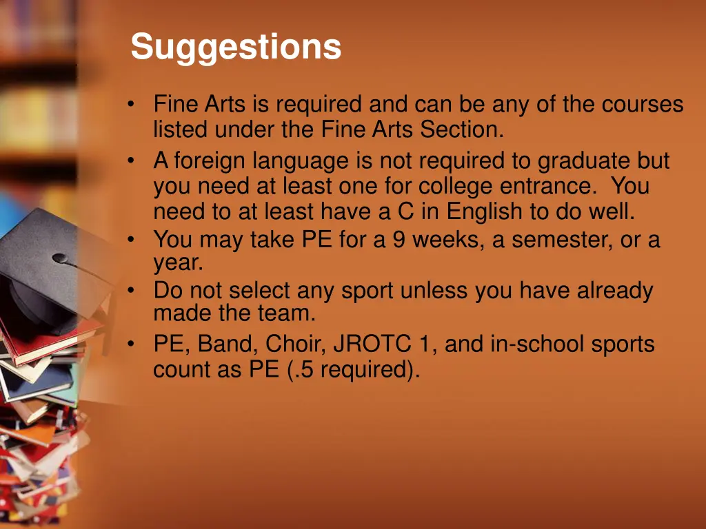suggestions