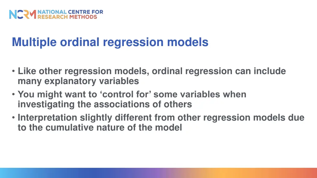 multiple ordinal regression models