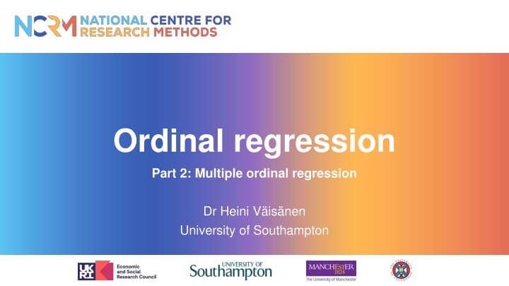 ordinal regression part 2 multiple ordinal