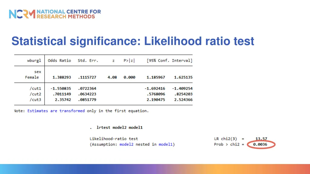statistical significance likelihood ratio test