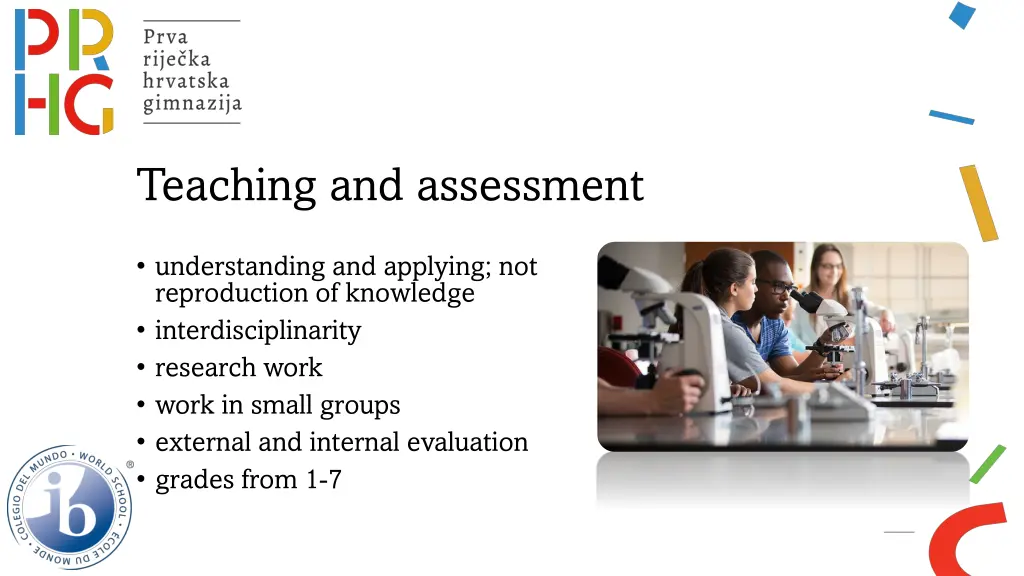 teaching and assessment