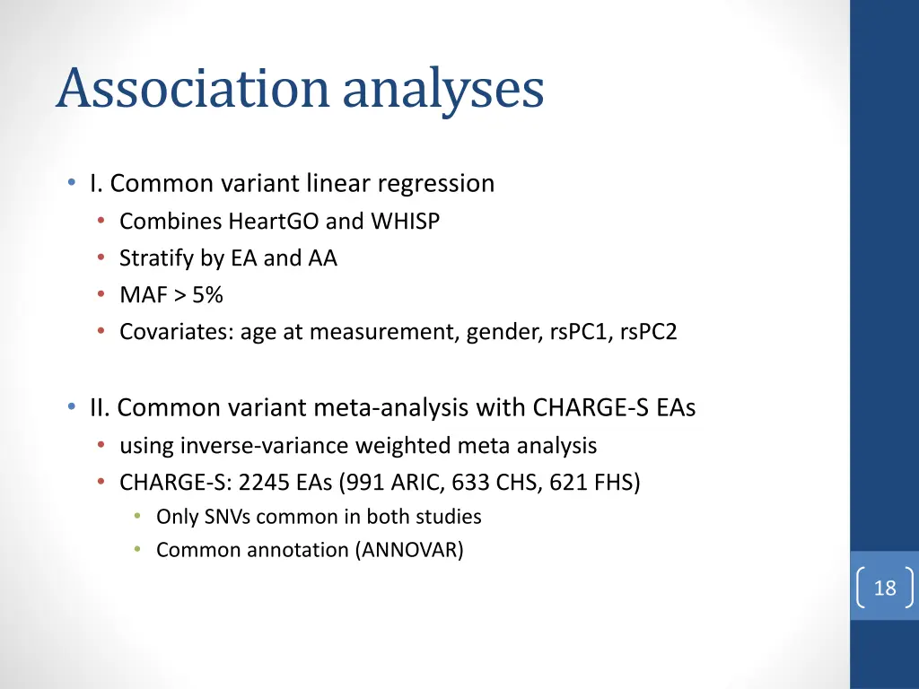 association analyses