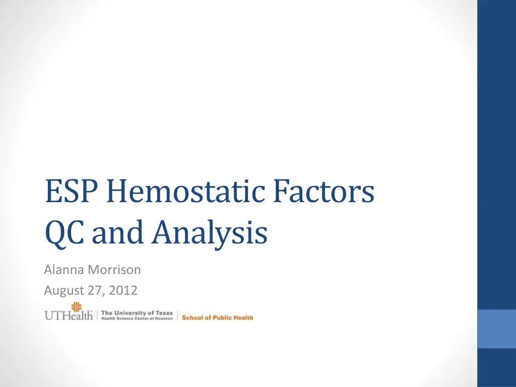 esp hemostatic factors qc and analysis