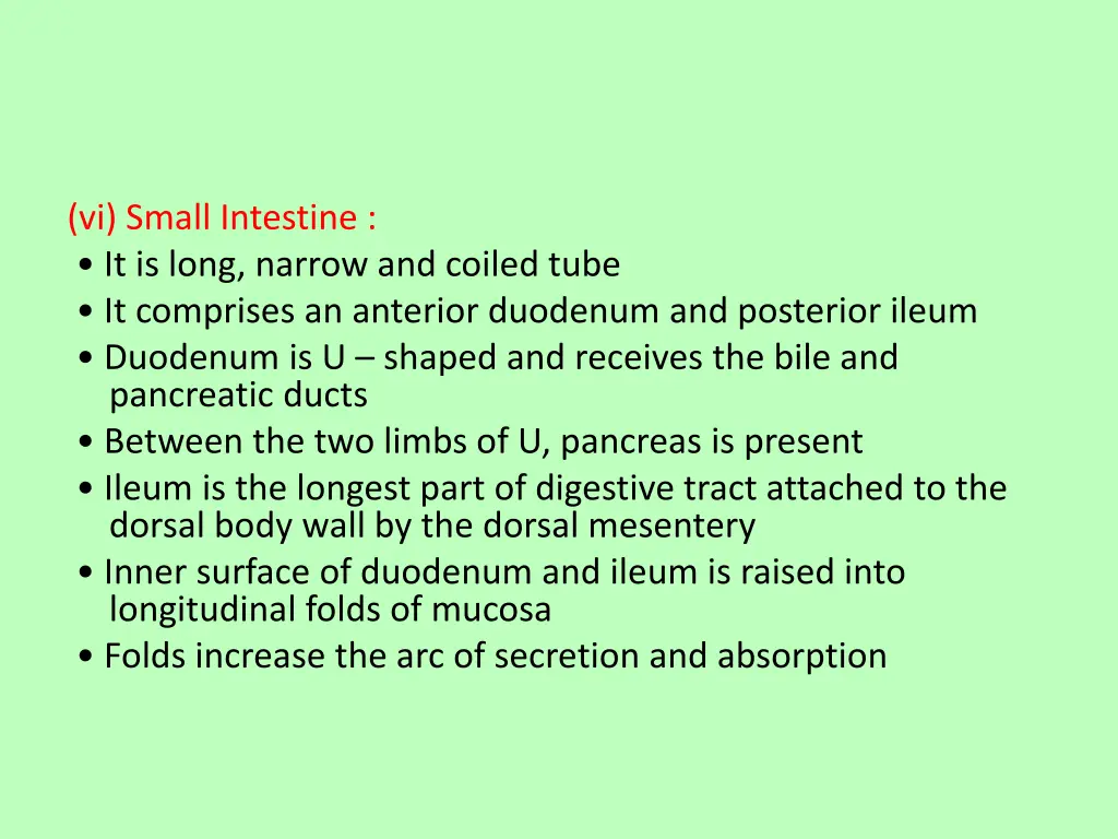 vi small intestine it is long narrow and coiled