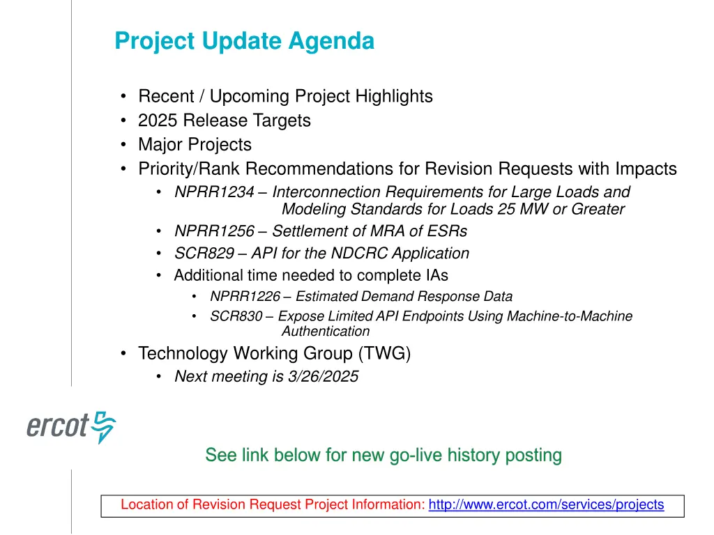 project update agenda