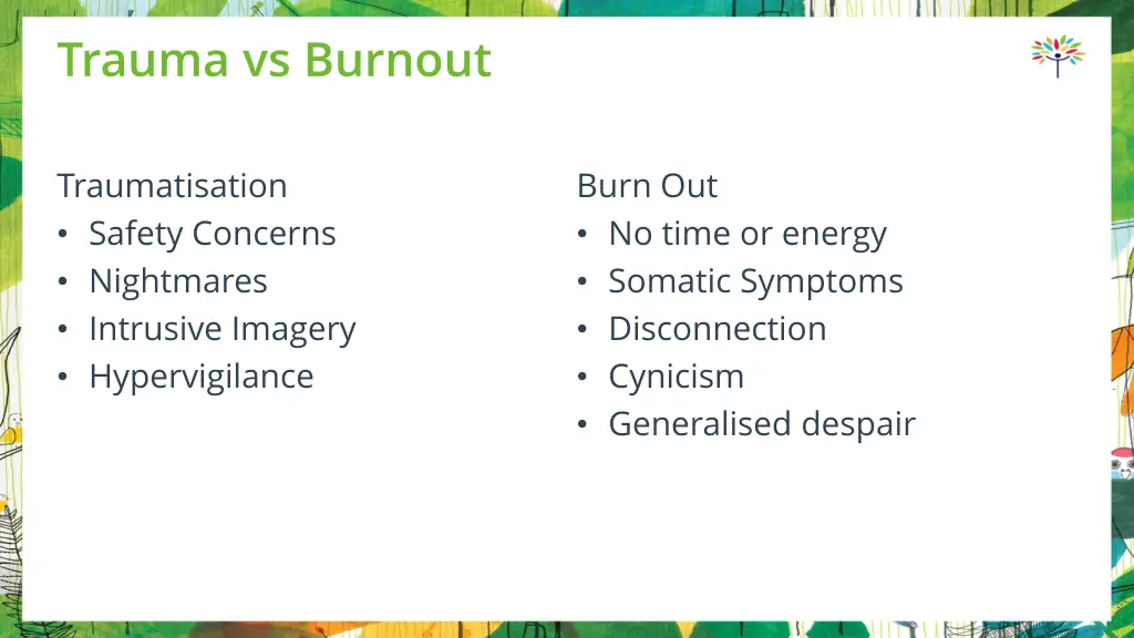 trauma vs burnout