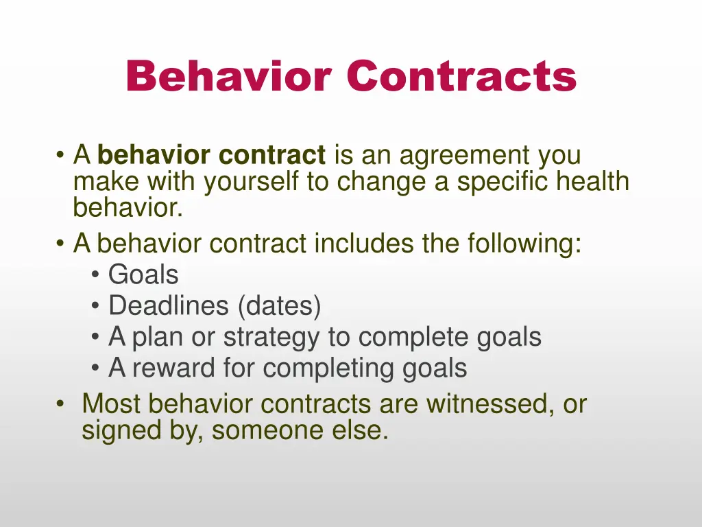 behavior contracts