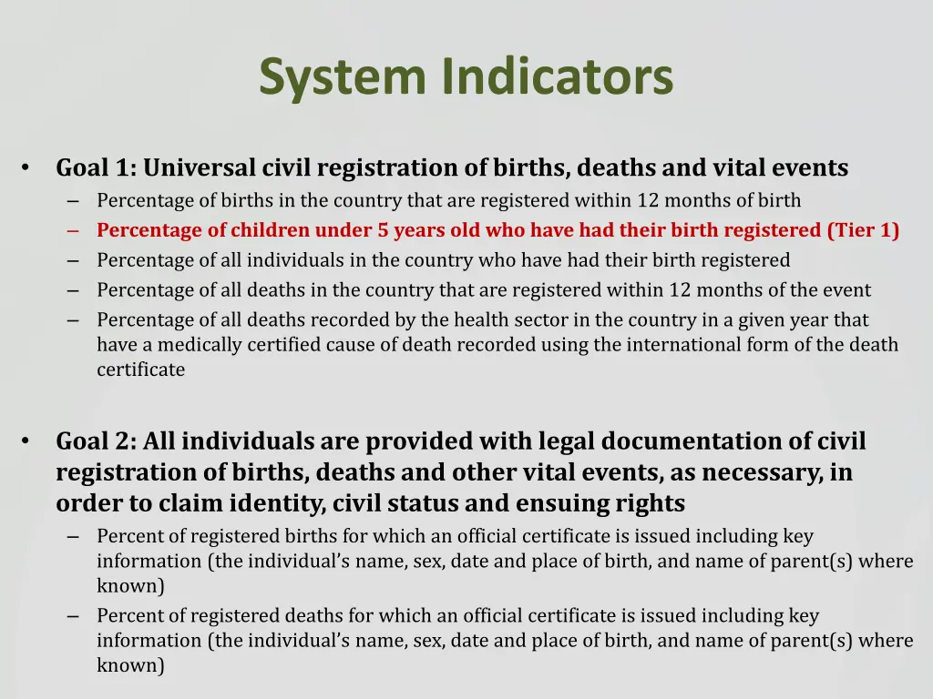 system indicators 1