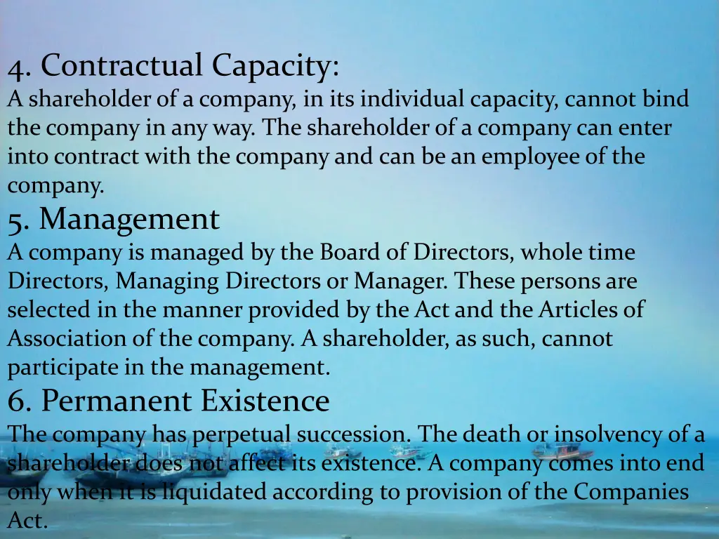 4 contractual capacity a shareholder of a company