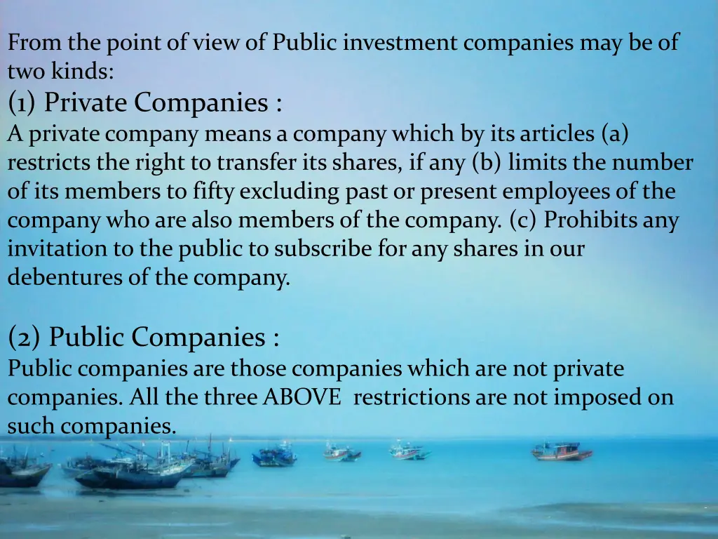 from the point of view of public investment