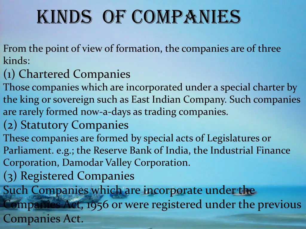 kinds of companies