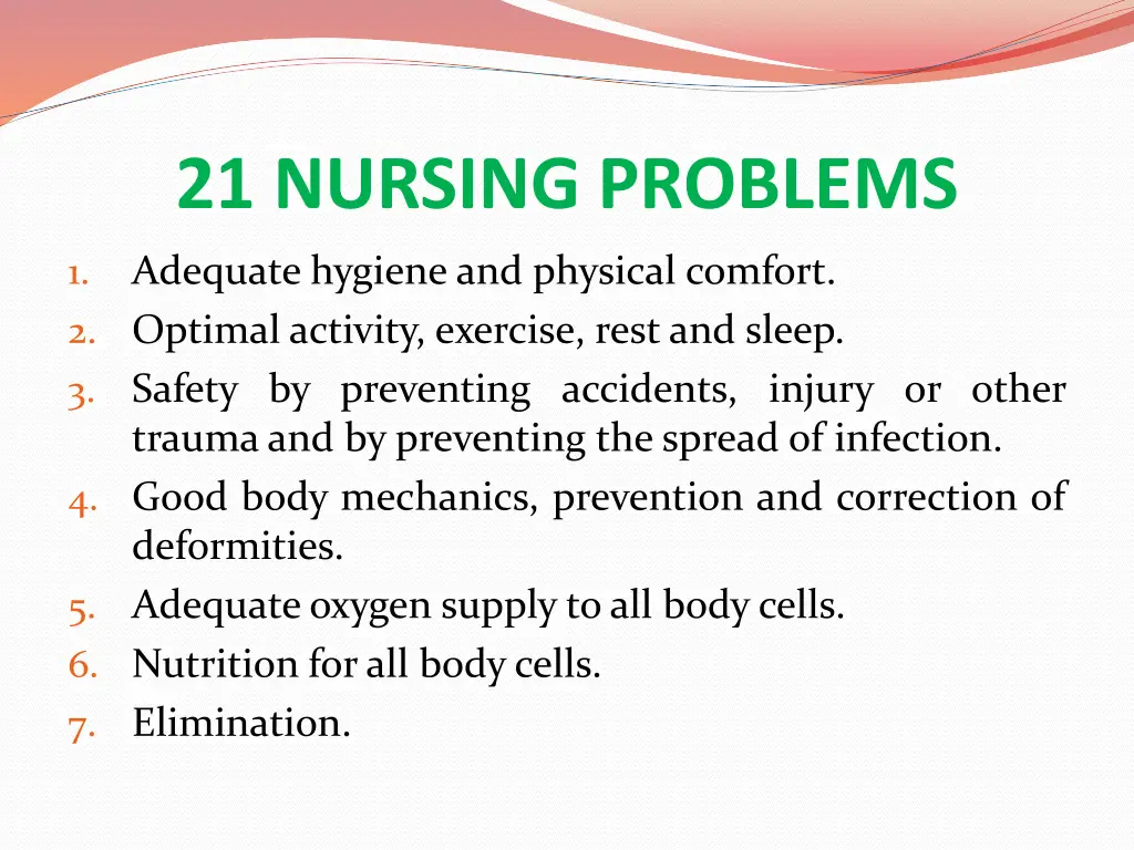 21 nursing problems