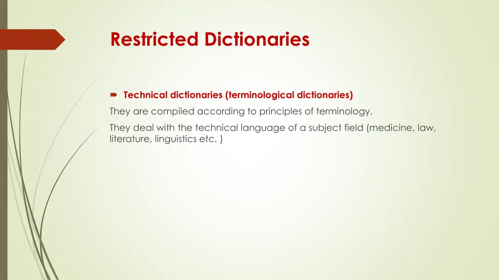restricted dictionaries