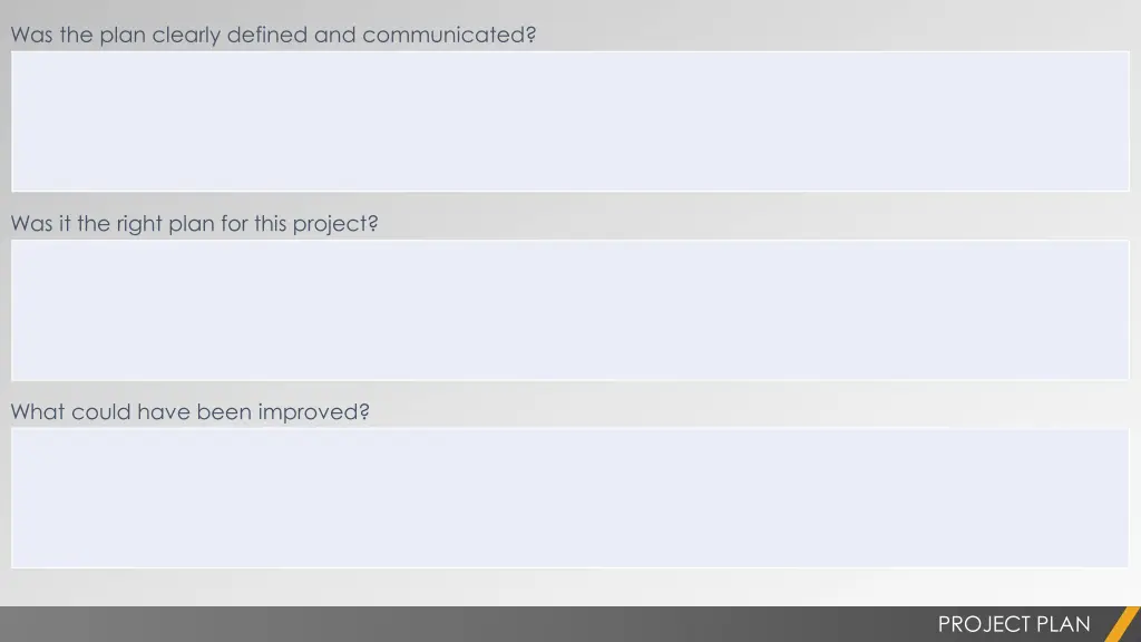 was the plan clearly defined and communicated