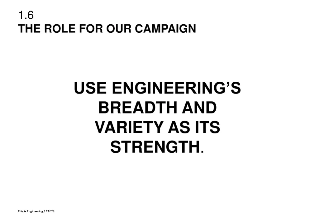 1 6 the role for our campaign