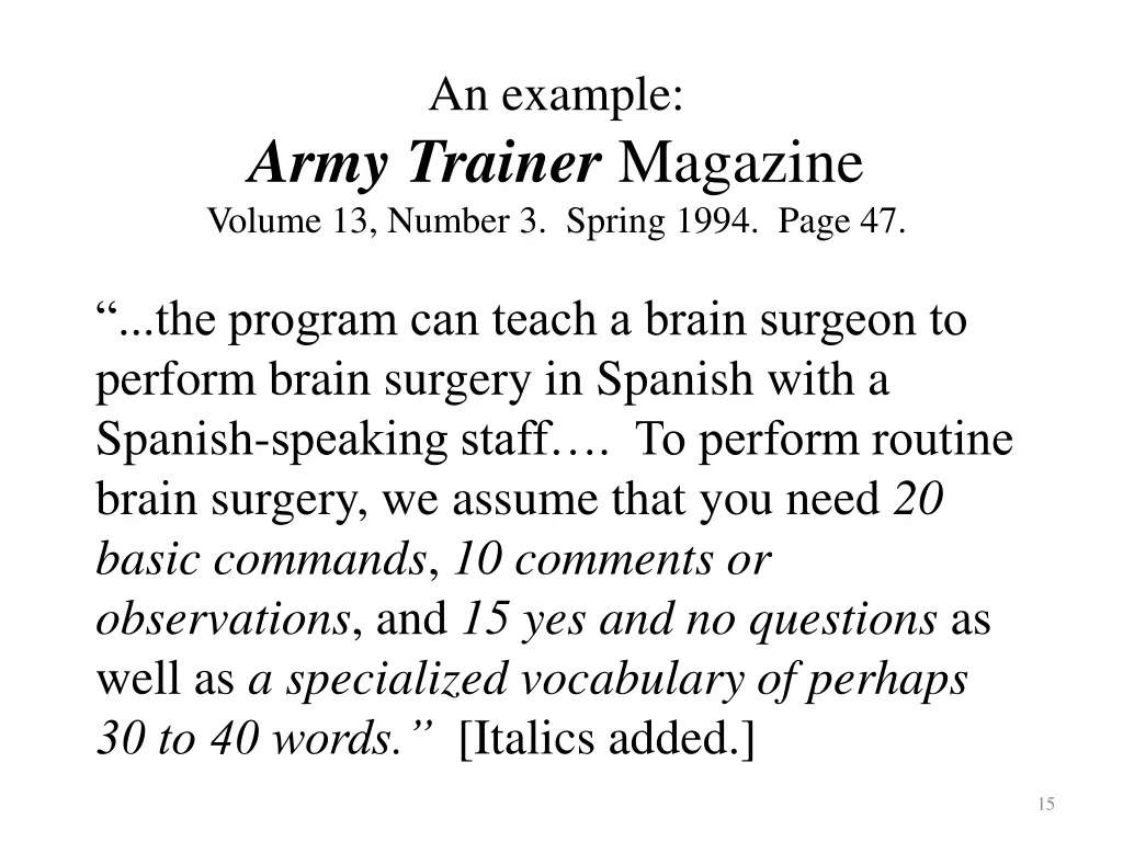 an example