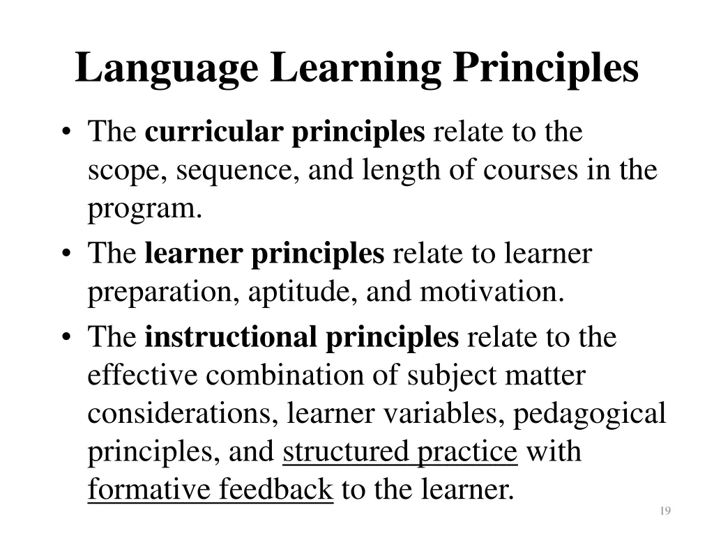 language learning principles